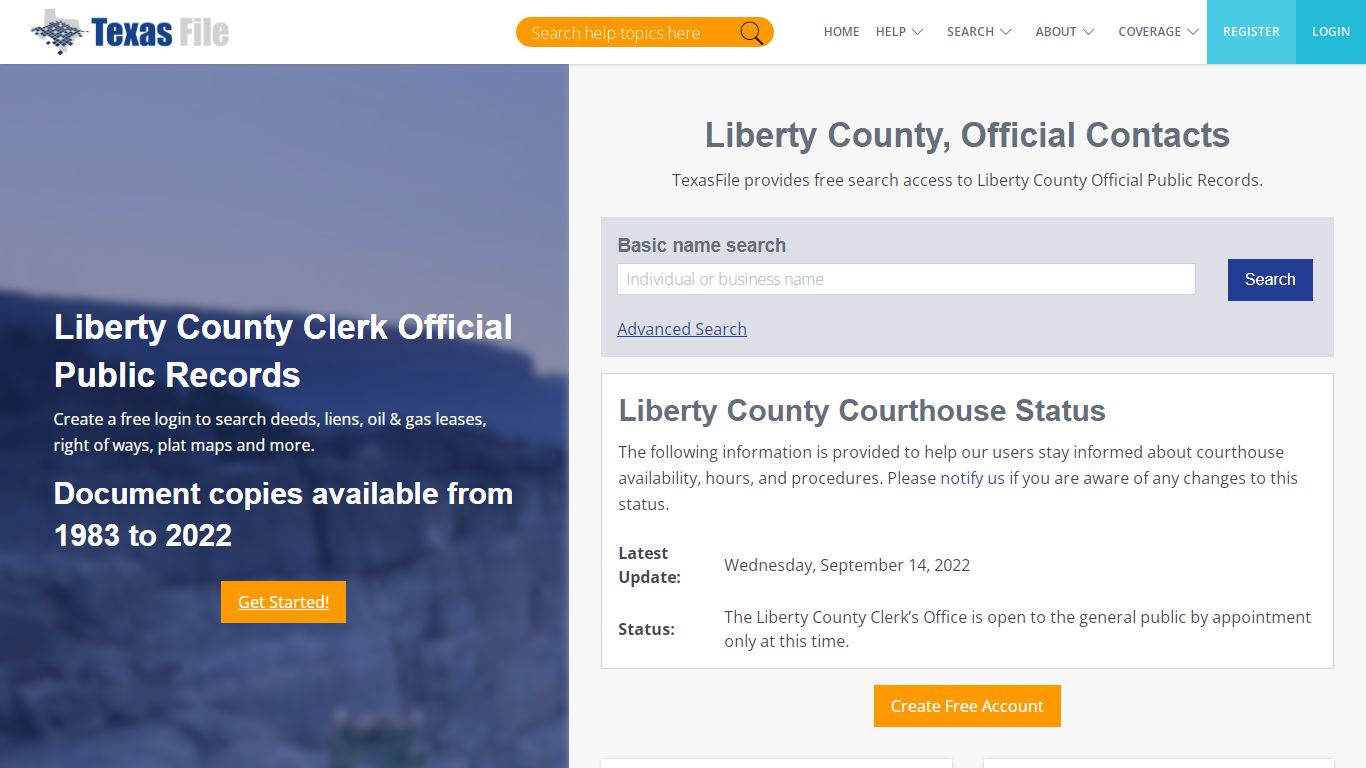 Liberty County Clerk Official Public Records | TexasFile