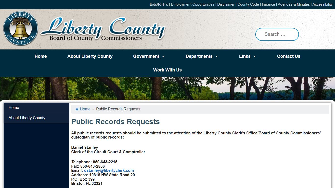 Public Records Requests – Liberty County FL